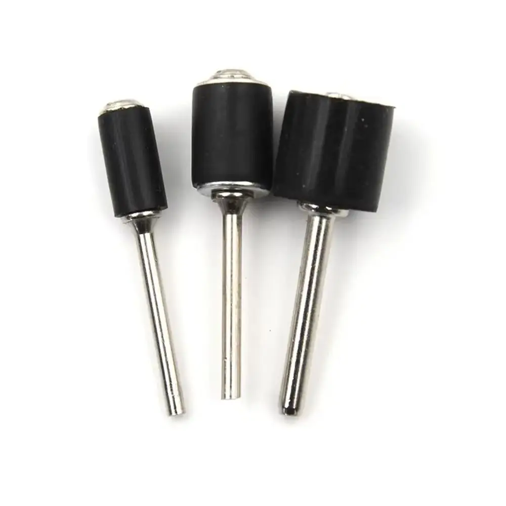 10Pcs/Set New 1/8inch Sanding Mandrels 6.35/9.5/12.7mm Rubber Sandpaper Circle Kit Grinder Drum Rod Abrasive Tool