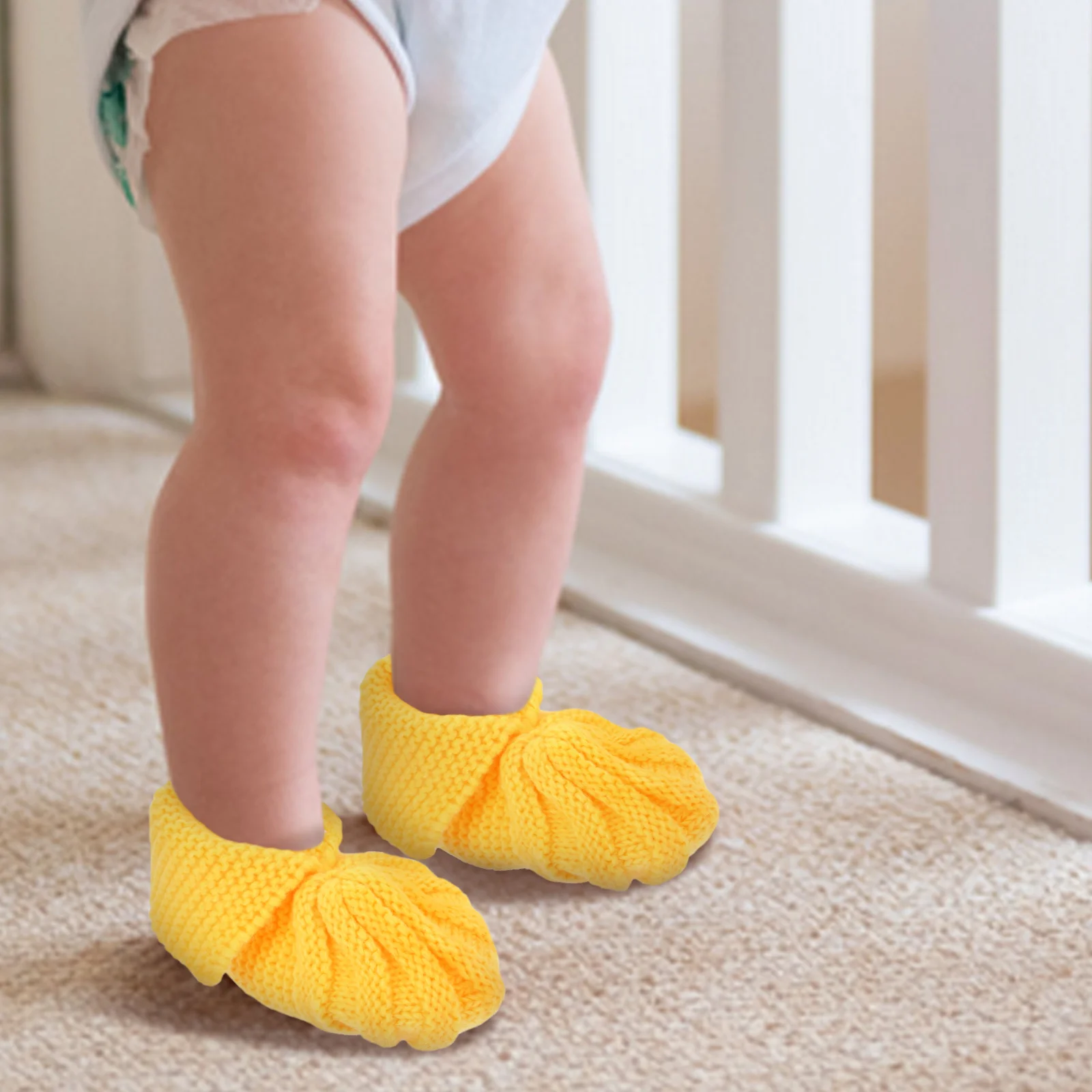 

3Pairs Baby Booties Knitted Warm Newborn Shoes Soft Cozy Infant Sock Shoes Cute Winter Boot Slippers for Girls Boys