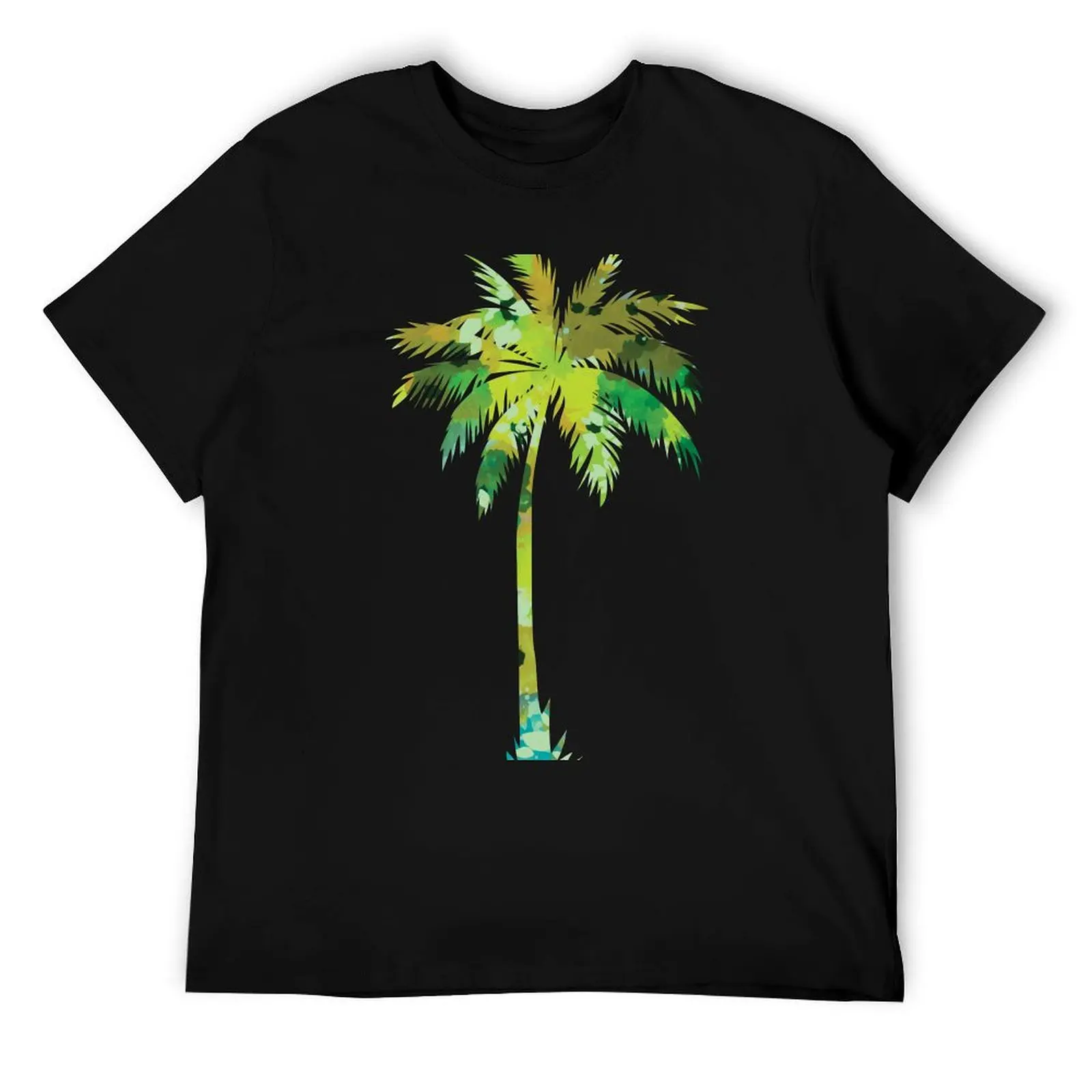 

Palm Tree with green pattern T-Shirt man graphic t shirt t shirt custom print t shirt man casual T-Shirt