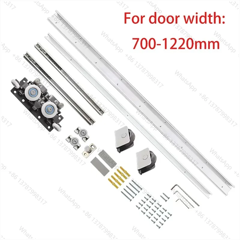Ghost Invisible Track Hardware Sliding  Bidirectional Buffer Damping Wooden Door Rail Side-Mounted Sliding