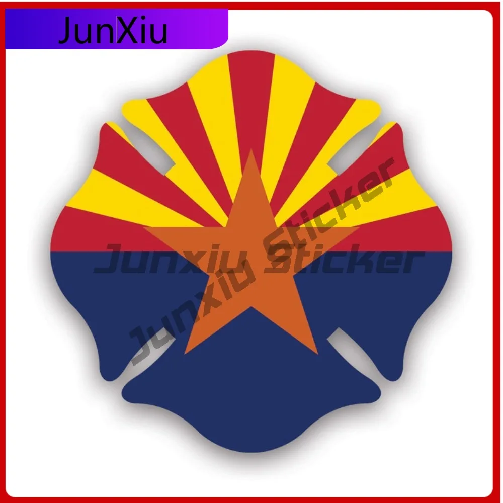 

Classic Funny Arizona State Maltese Cross Shaped Sticker Uv Protected Decalsfire Firefighter Dept First Responder Symbol