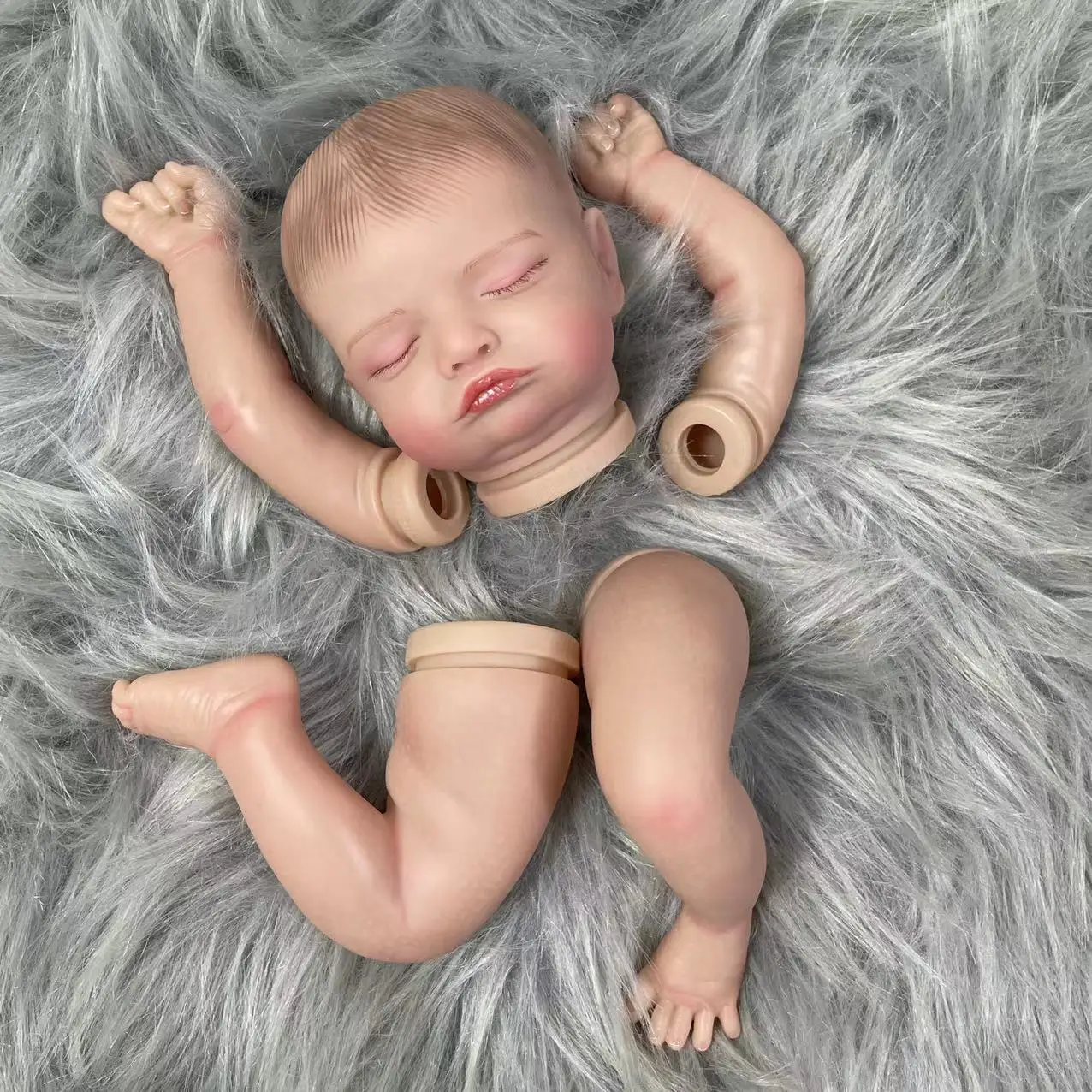 19 inch Vinyl Newborn Baby Reborn Doll Kit Baby Rosalie Lifelike Soft Touch Already Painted Unfinished Doll Parts