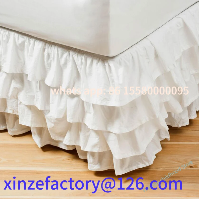 

Customizable 4-story Ruffle bed skirt surrounding elastic bedspread no surface family