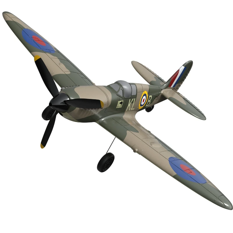 Spitfire RC Airplane 2.4G 4CH Remote Control Plane EPP 400mm Wingspan 6-Axis 761-12 Spitfire RC Warbird Mini Plane RTF Toy gift