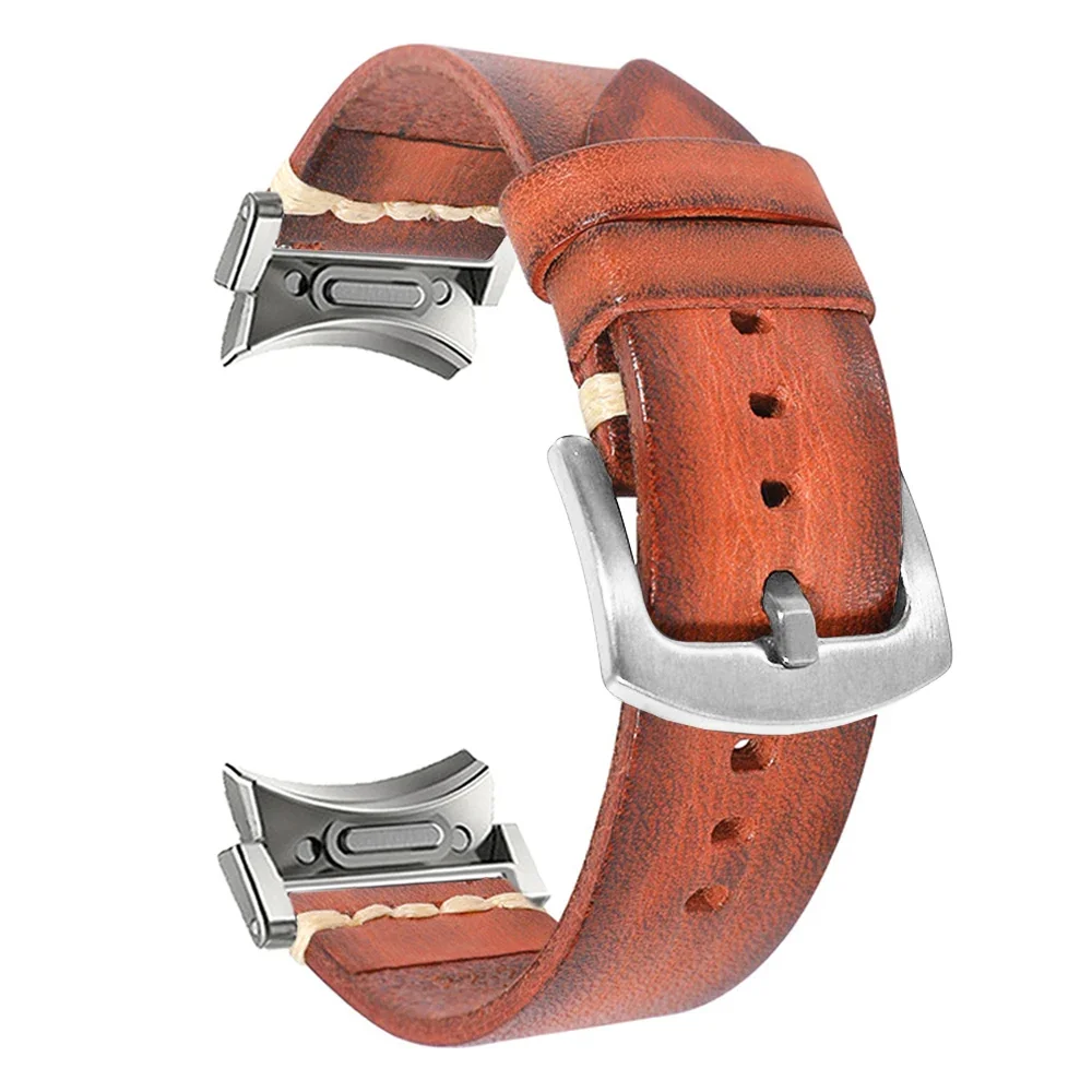 حزام من الجلد الطبيعي لهاتف سامسونج جالاكسي 5/6/7 44 مللي متر 40 مللي متر ساعة جالاكسي FE سوار مناسب سريع لهاتف جالاكسي 6 كلاسيكي 47 مللي متر/43 مللي متر