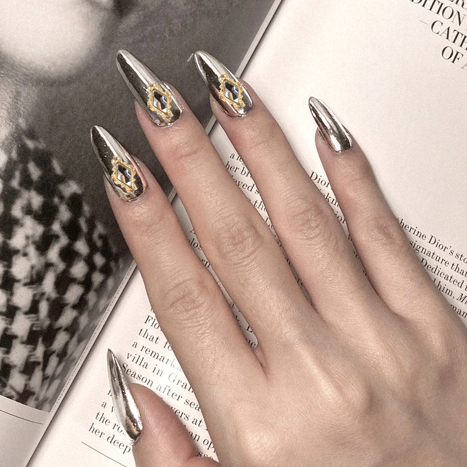 

30Pcs Alloy Nail Rhinestones Nail Art Charms Small Size Durable Nails Decorations Manicure Gems for DIY Party Wedding