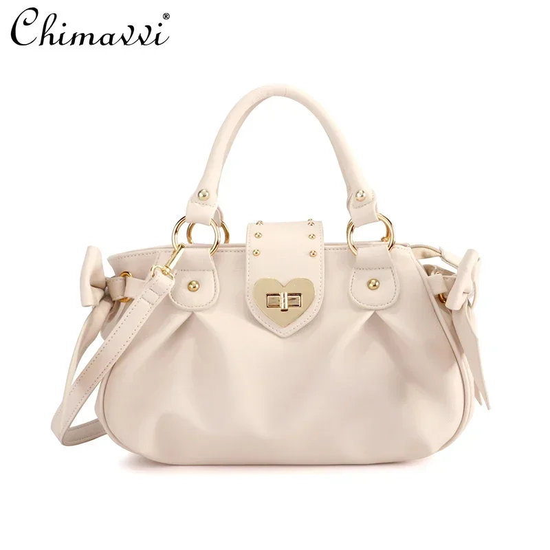 2024 Japanese New Lolita Bags Portable Sweet and Cute Girls Women Heart Love Ladies Crossbody Bag Solid Color Shoulder Handbags