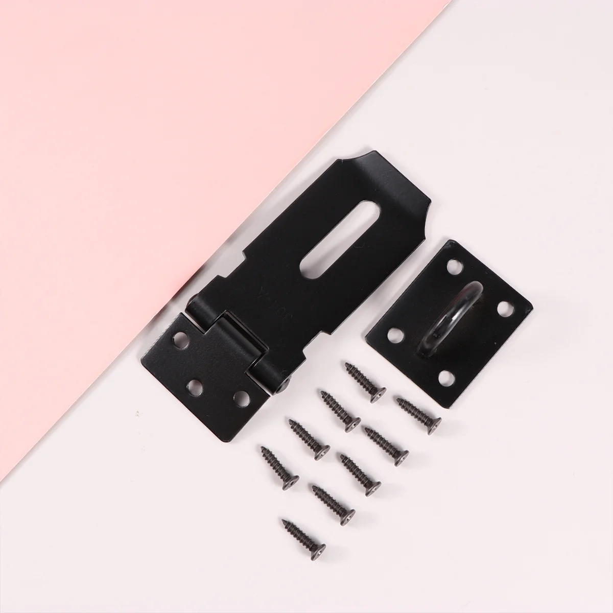 

2Pcs 3Inches Anti-Theft Buckle Door Lock Home Hotel Door Bolt Latch Heavy Duty Door (Black)