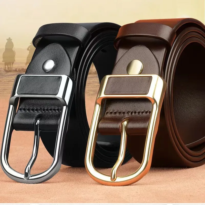 

New Men's Business Suit Belt Casual Jeans Soft Leather Belt Needle Button PU Simple and Versatile Durable