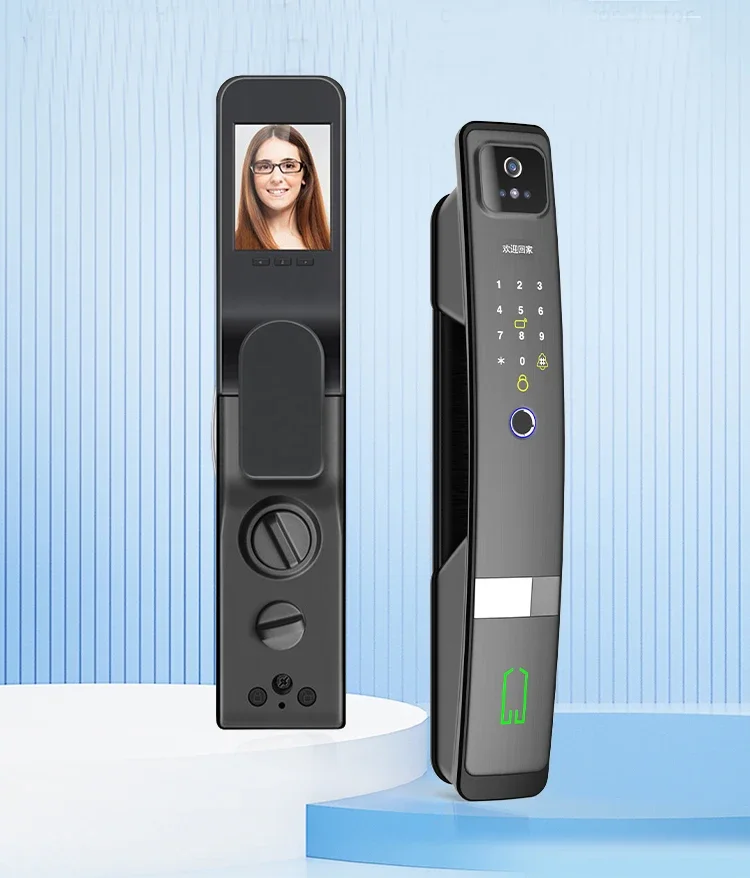 H-03 Tuya Smart Door Lock para Casa, Digital Door Lock, Wi-Fi, Cartão de Código, Desbloqueio de Smartphone, Impressão Digital, Cara Cena