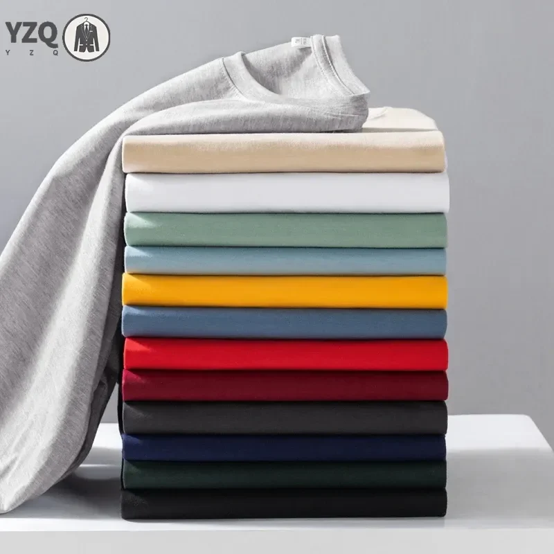 Men's Solid Color Round Neck Cotton Long Sleeved T-shirt Summer Comfortable Top image 2