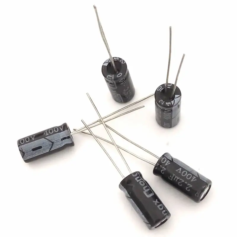 Capacitor eletrolítico de alumínio, 2,2 uF, 400V, 6x12, 50 PCes