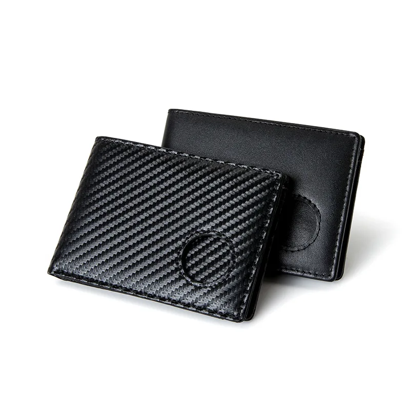 Rfid Airtag Geldbörsen Kohlefaser Kreditkarteninhaber Bifold Geldbeutel Ausweis Bank Karteninhaber Slim Air Tag Geldbörse für Männer Carteiras – Detail 6