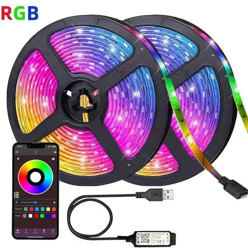 1M/3M/5M 5050 LED Strip Lights RGB Bluetooth APP Control Smart Strip Lights For Living Room Party Decoration LED Strip Lights