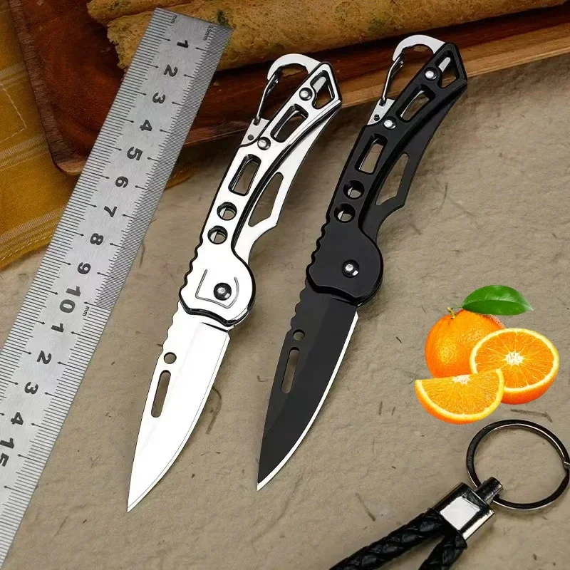 Stainless steel EDC folding knife, outdoor camping, survival, tactical hunting, self-defense knife, keychain, fruit knife