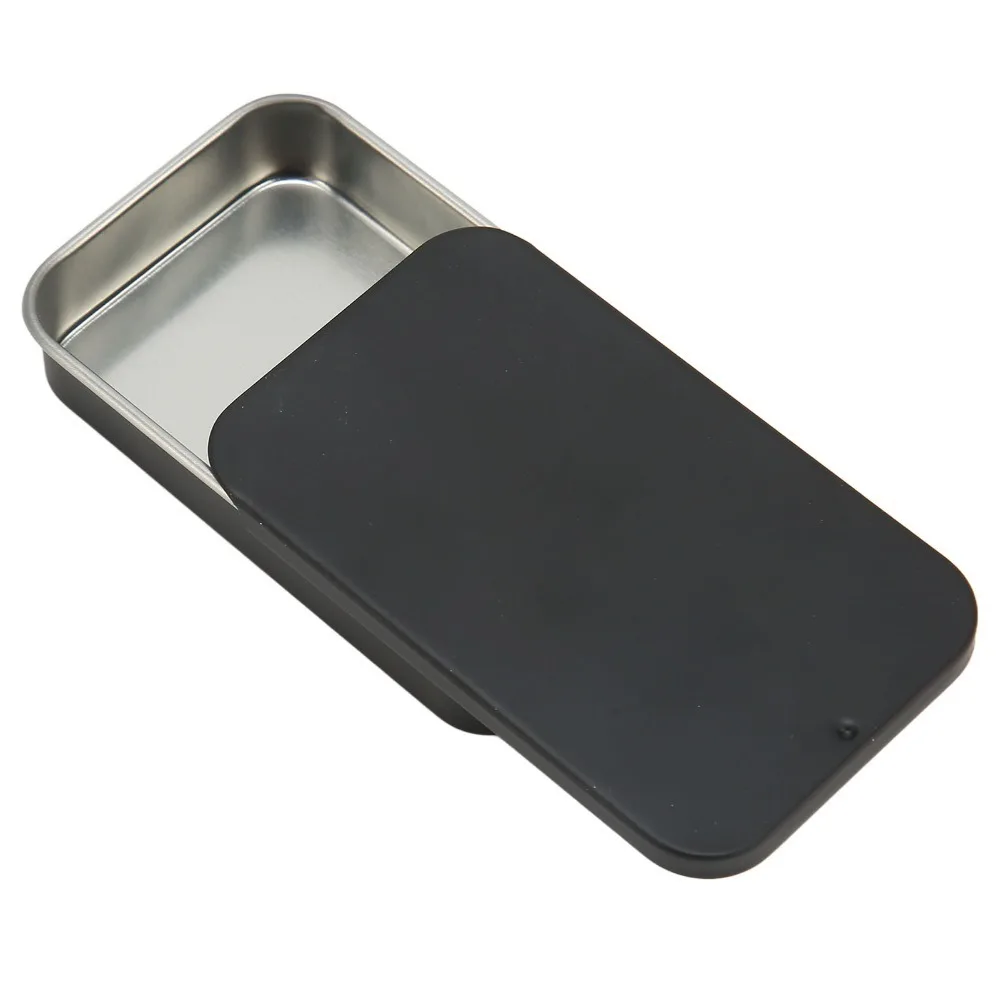 3pcs Metal Rectangular Handheld Bird Feeder Refillable Dispenser Black Color Portable Storage Box Iron Construction Sliding Lid