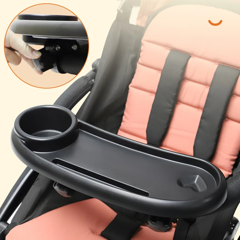 3 In 1 Infant Stroller Dinner Table Tray Antislip Universal Stroller Tray Stroller Snack Catcher Drink Holder for Most Strollers