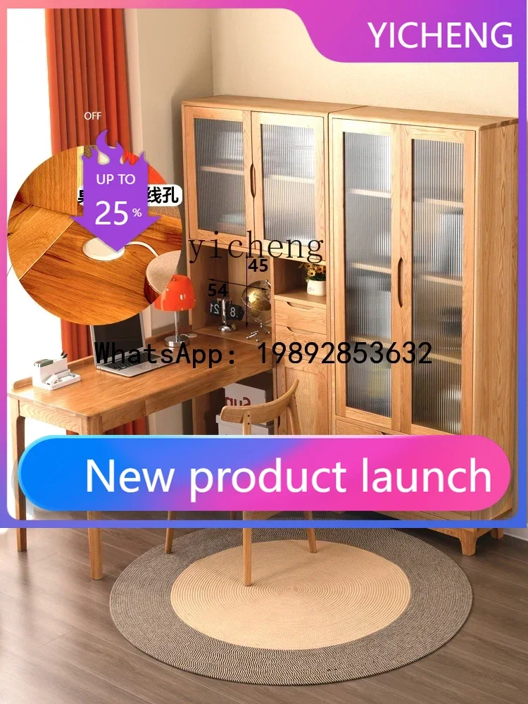 

Письменный стол из массива дерева со встроенной книжной полкой, угловой компьютерный стол для дома и учебы