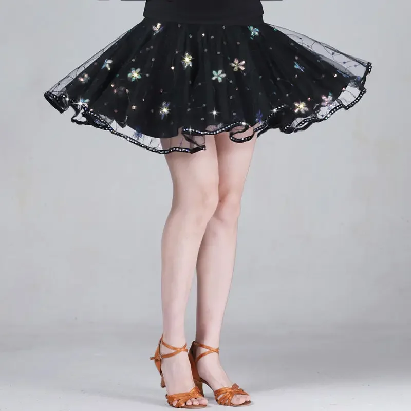 Latin Dance Skirt Adult New Practice Clothes Dance Skirt Professional Performance Clothing Jitba Three-step Skirt