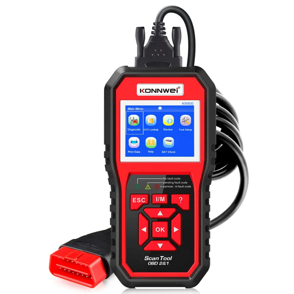 2026 TOP Escáner Automotriz OBD2 de Fábrica Konnwei KW850 Herramienta de Diagnóstico para Coche, Escáner OBD2 Portátil de 16 Pines para Todos los Coches de 12V
