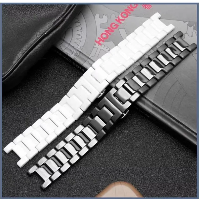 High quality White black ceramic watchband For Omega GC G-ucci notch watch strap Men Women bracelet 20*11mm 18*10mm 16*8m