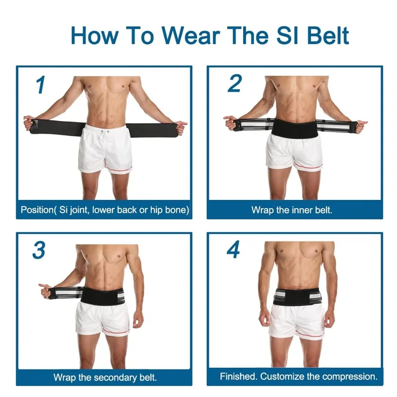 Sport Waist Support Belt Adjustable Sacroiliac SI Joint Hip Belt Pelvic and Lower Back Support Brace Pelvic Support Belt