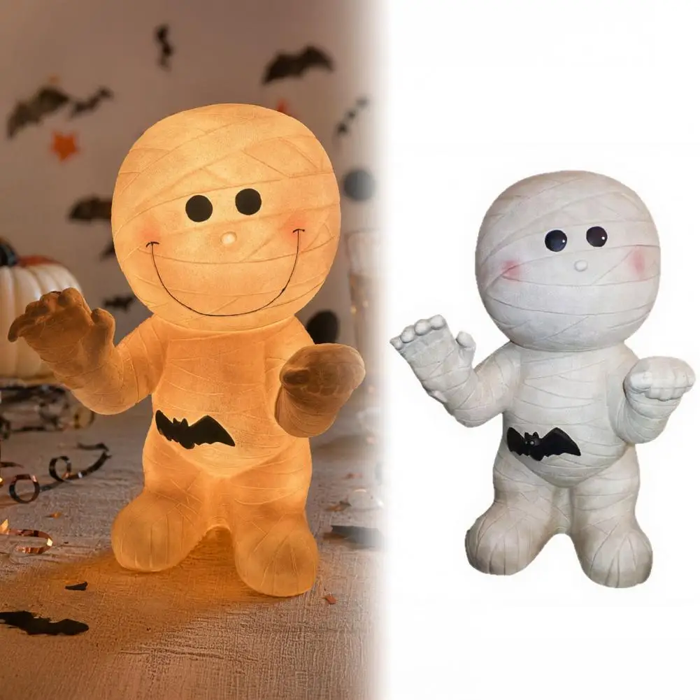 Resin Halloween Crafts Realistic Halloween Decorations Halloween Mummy Statue Resin Figurine Spooky Glowing Led Decor for Indoor