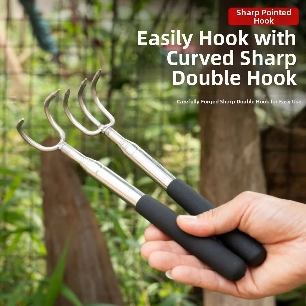 1pc/2pcs Retractable Telescopic Mushroom Picking Tool Compact Stainless Steel Pick Up Tool Adjustable Long Hand