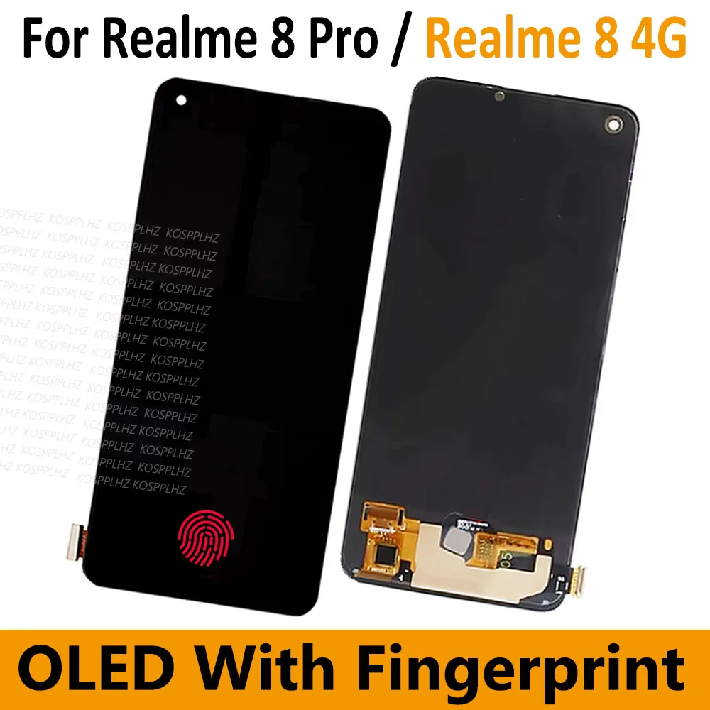 

100% протестированный OLED-дисплей для Realme 8 Pro, ЖК-дисплей Realme 8 4G, запасные части для сенсорного экрана для Realme RMX3801 RMX3805, ЖК-дисплей для телефона
