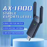 AX1800 WiFi 6 USB 3.0 Adapter – Dual Band 5GHz / 2.4GHz 802.11ax Wireless Dongle with High-Gain Antenna
