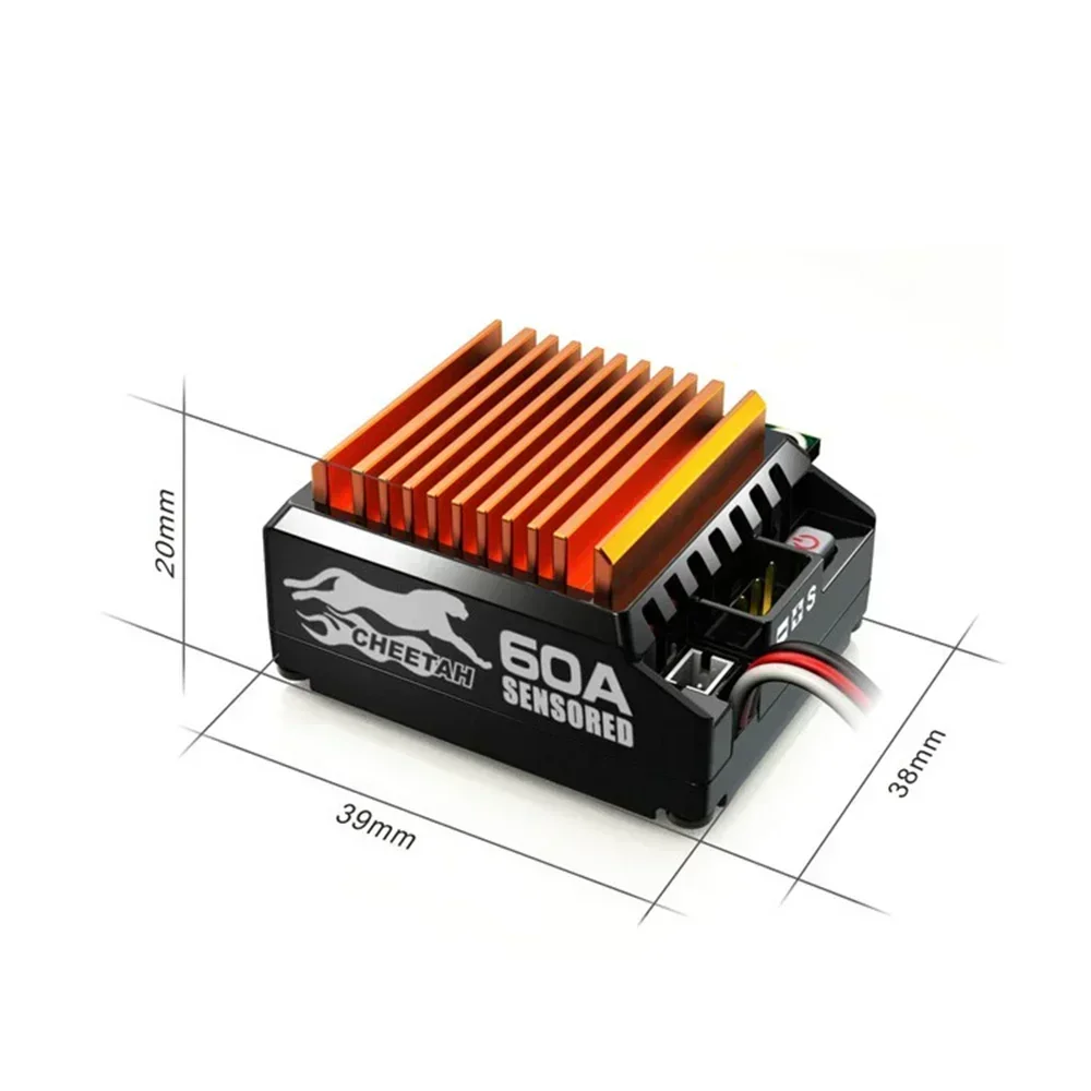 SKYRC Cheetah 1/10 CS60 60A Sensored ESC with 8.5T-21.5T Brushless Motors (4000KV-1600KV) for high-performance RC cars