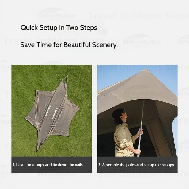 Naturehike Titanium Black Canopy Sun Shelter 3-4 People