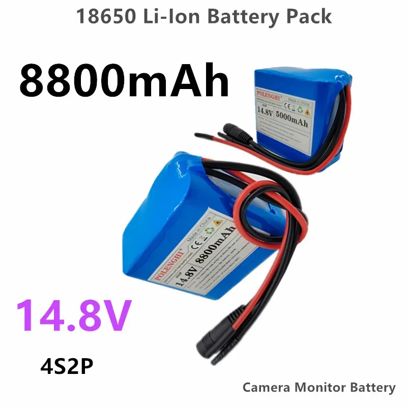 

4S2P 14.8V 8800mAh Battery Pack. Li-Ion, Speaker and Night Fishing Lighting Radio Camera Monitor Battery, 14V, 16.8V, 1A, 18650