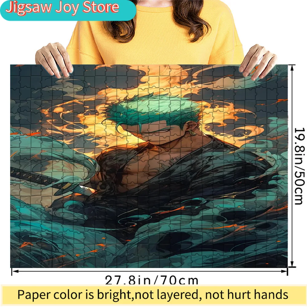 

Премиум-пазл из бумаги с изображением Ророноа Зоро из One Piece: огненная и водная абстракция. Высококачественный картонный пазл для веселого семейного досуга.