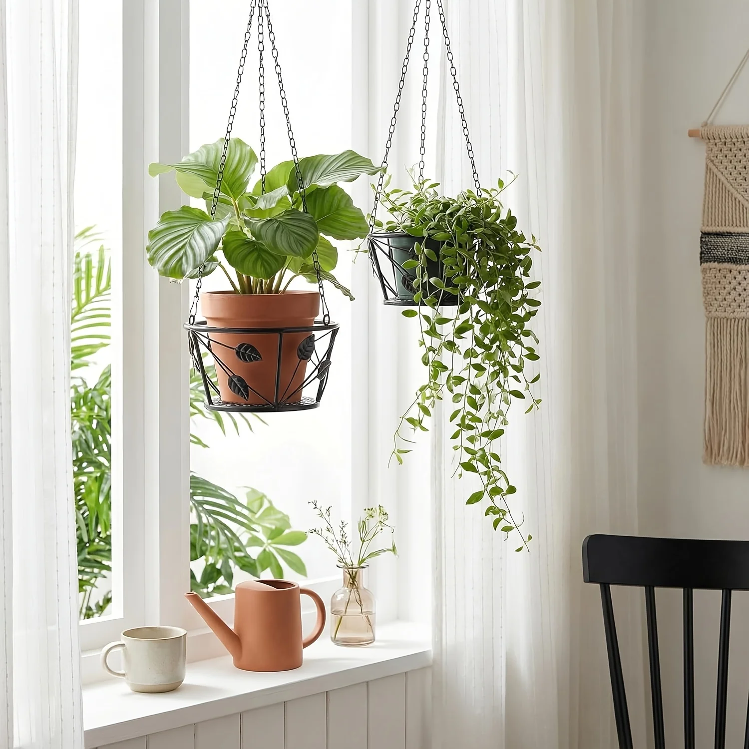 1pc plant hook flower rack, ceiling hook-equipped hanging plant stand, modern plant basket, decorative flower pot and pot rack,