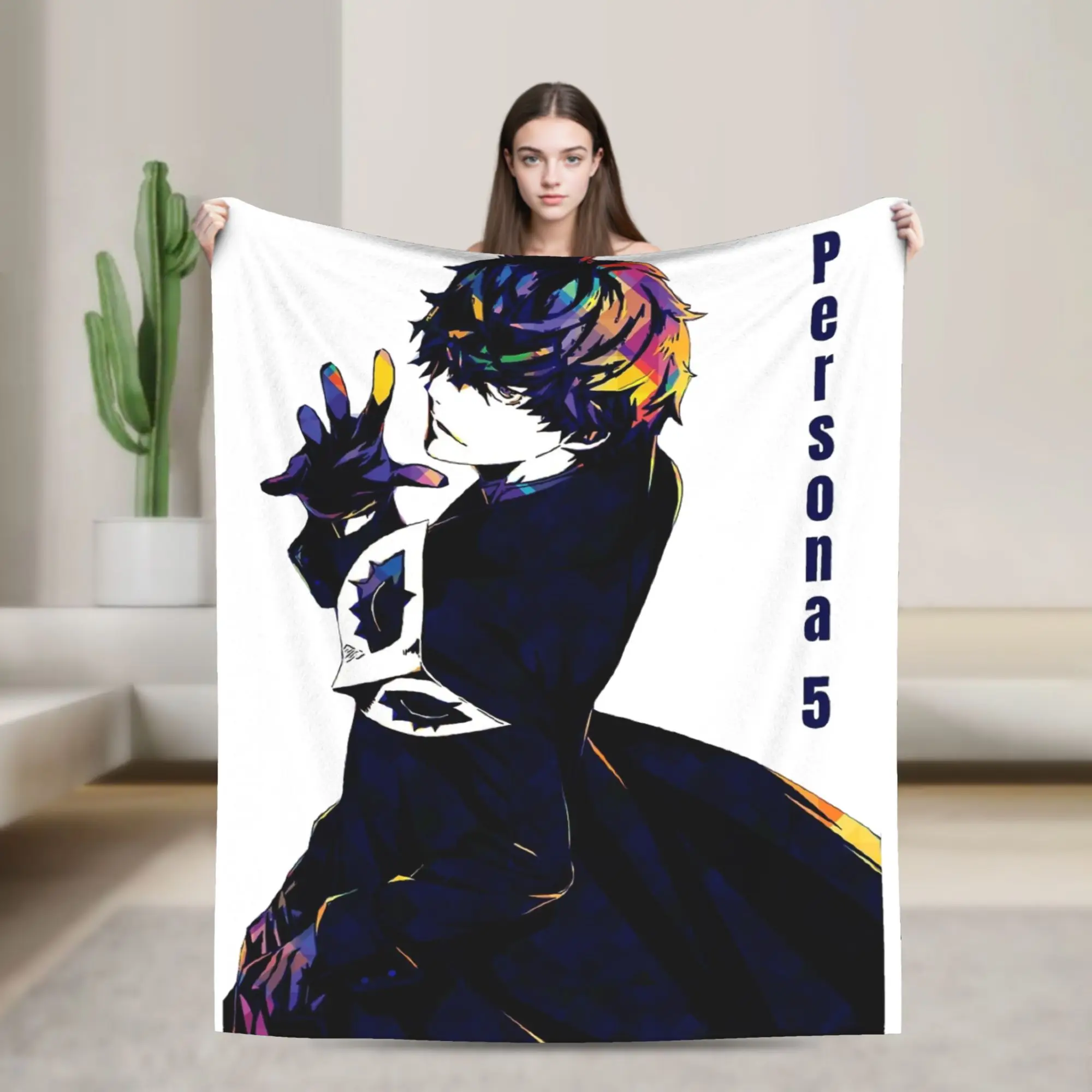 Shin Megami Tensei Knitted Blankets Coral Fleece Plush Persona Anime Super Warm Throw Blankets for Outdoor Travel Bed Rug