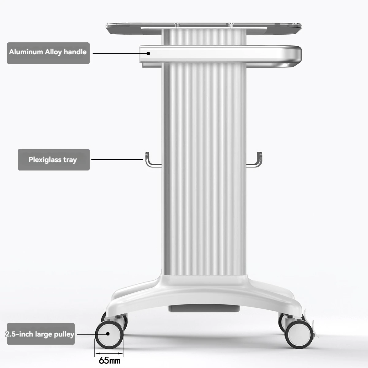 

Double Layers Beauty Instrument Trolley Desktop Rolling Trolley Multifunctional Dental Cart Acrylic Small Bubble Medical Cart