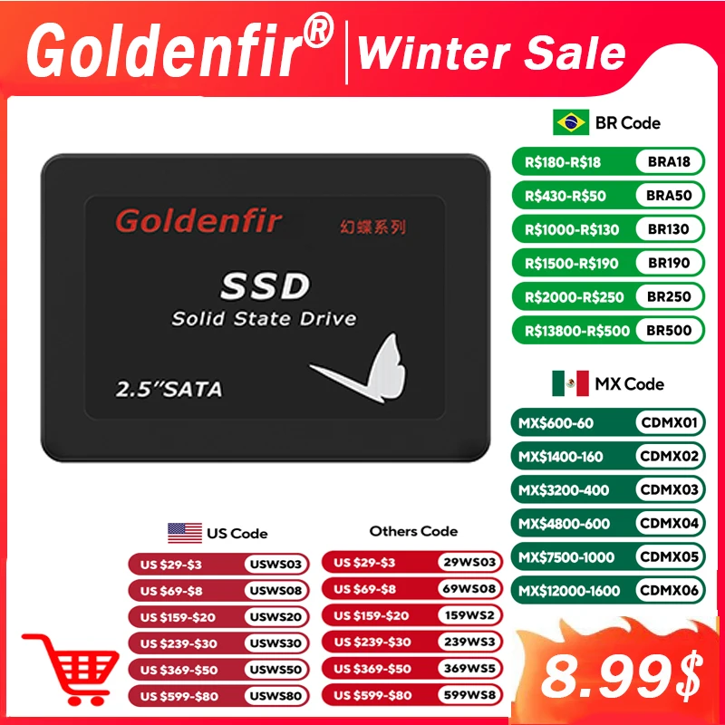 Goldenfir  SSD 120GB 128GB  SATAIII SSD 240GB 256GB hd 1TB 2TB 512GB 500GB 480GB  solid state hard disk  2.5 for Laptop