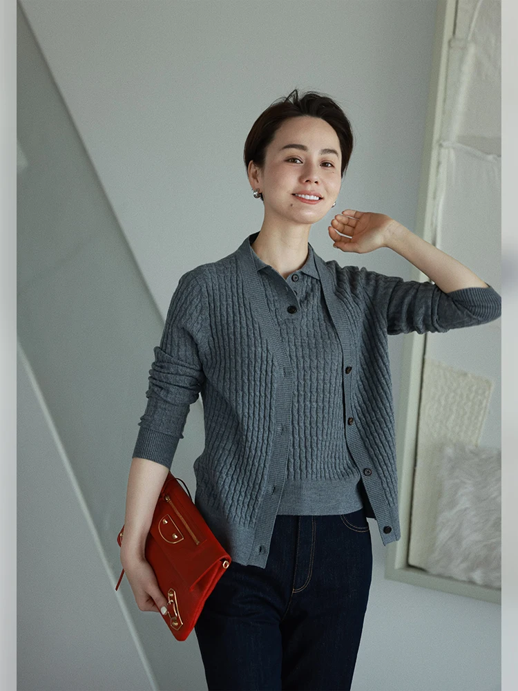 

WinnieTang 48S2 Новый вязаный комплект Ao 00% Extrine из мериносовой шерсти, тяжелый саржевый жилет, модный весенний наряд