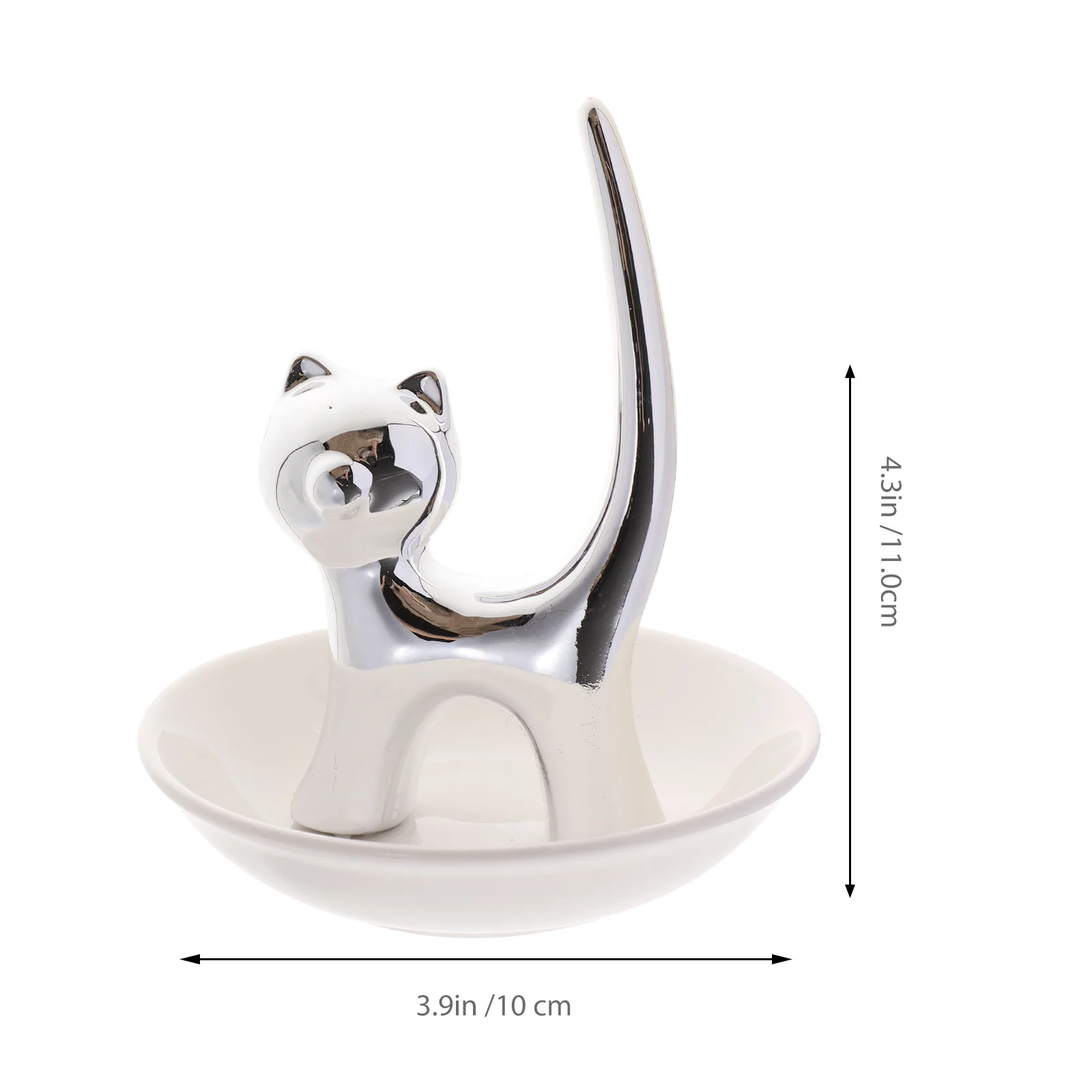 Katzen-Schmuckschale, stilvolle Keramikplatte, langlebiges Schmuck-Aufbewahrungstablett für Zuhause, Schlafzimmer, Kommode, Display, stilvolles Schmucktablett