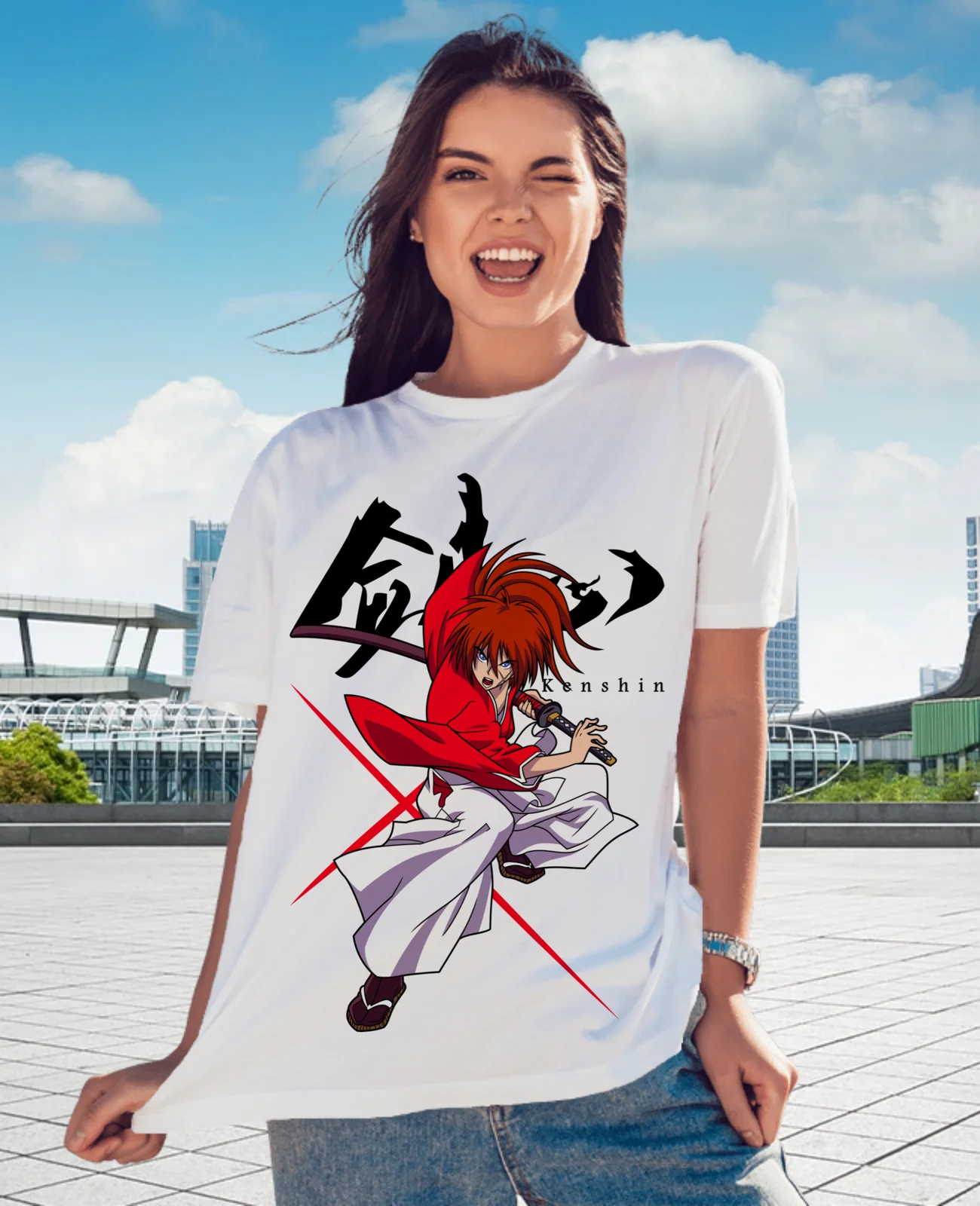 Rurouni Kenshin T-Shirt Samurai X Himura Anime Manga Sagara Yukishiro All Size