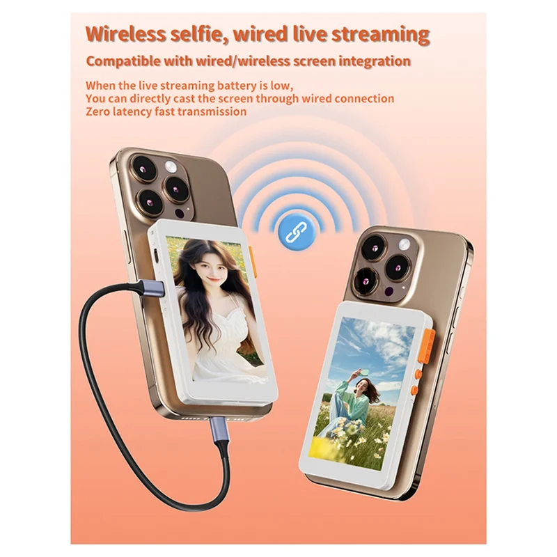 REPLA-Versatile RK-X40F Magnetic Phone Selfie Monitor Screen For Smartphone Rear Camera Selfie Vlog Live Stream