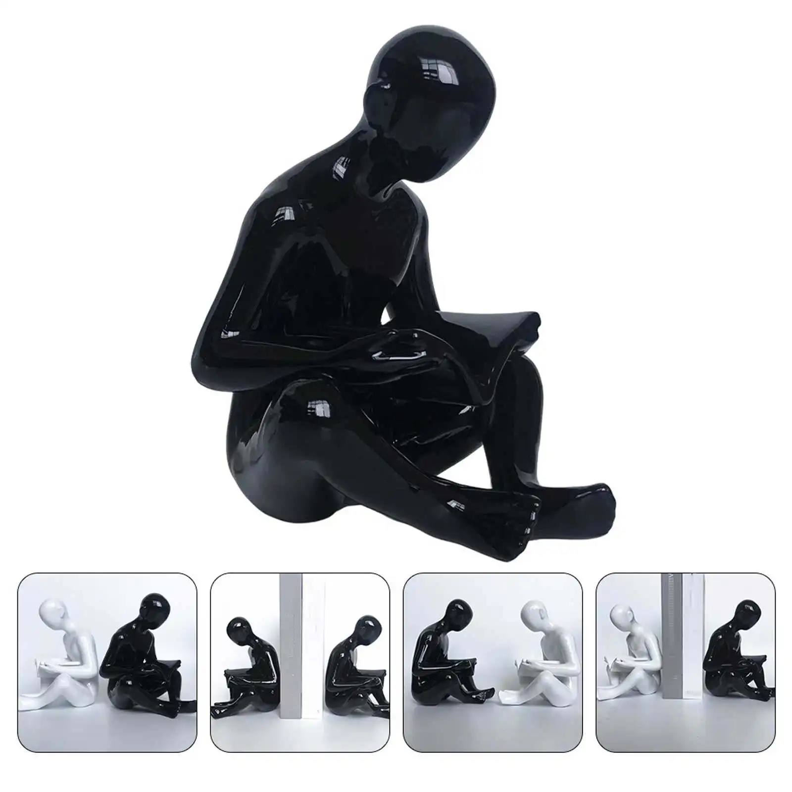 

1pc Resin Book End Decorative Household Artware Smooth Scratch-Resistant Modern Bookend For Home Office Library Desktop Shelf