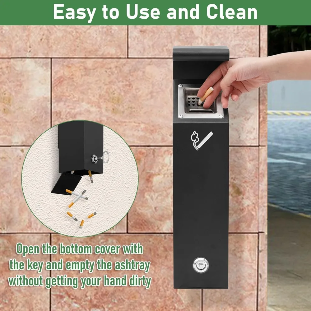 سلة المهملات التجارية المثبتة على الحائط في الهواء الطلق للمطاعم والفنادق والمكاتب والحانات - سلة قمامة متينة للمساحات العامة #2