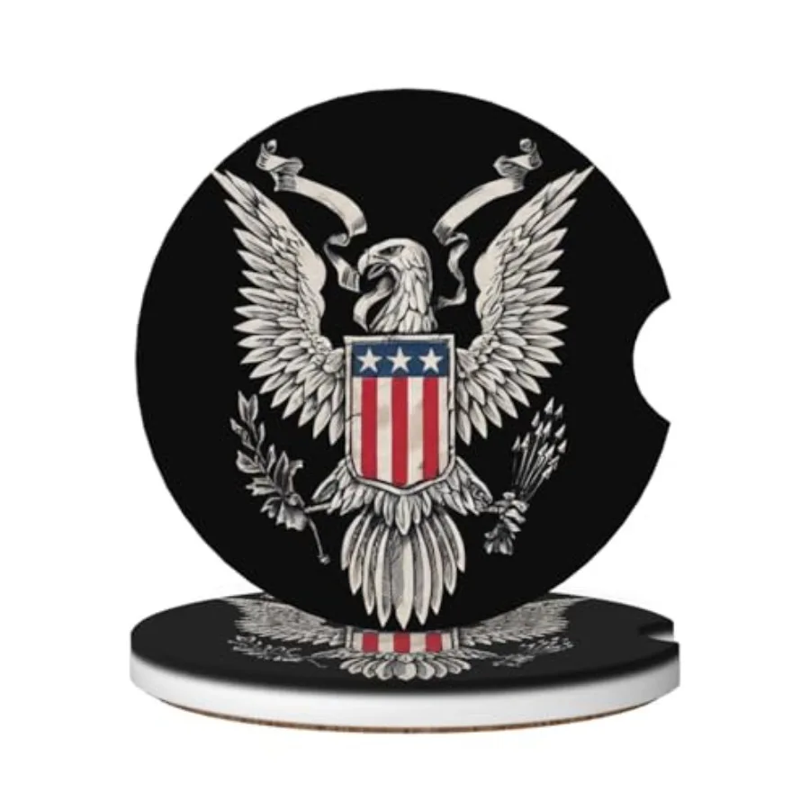 

Absorbent Ceramic Car Coasters for Cup Holders, Design 2.56" Anti Slip Universal Drink Cup Coasters for Women Men 2 Pack