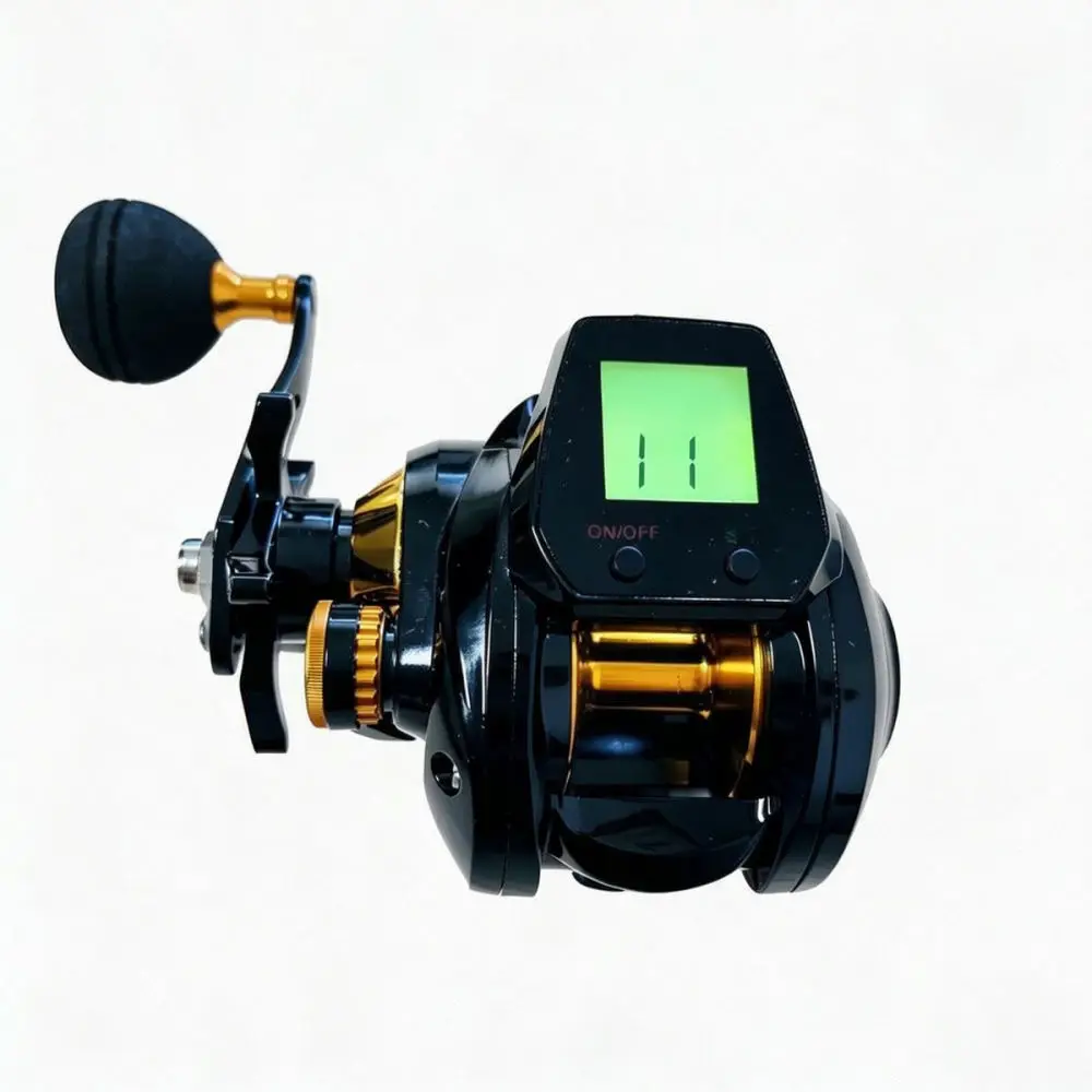 Electronic Baitcasting Fishing Reel Deep Spool Design Digital Depth Display For Wild Wolf USB Charging Sea Boat Casting