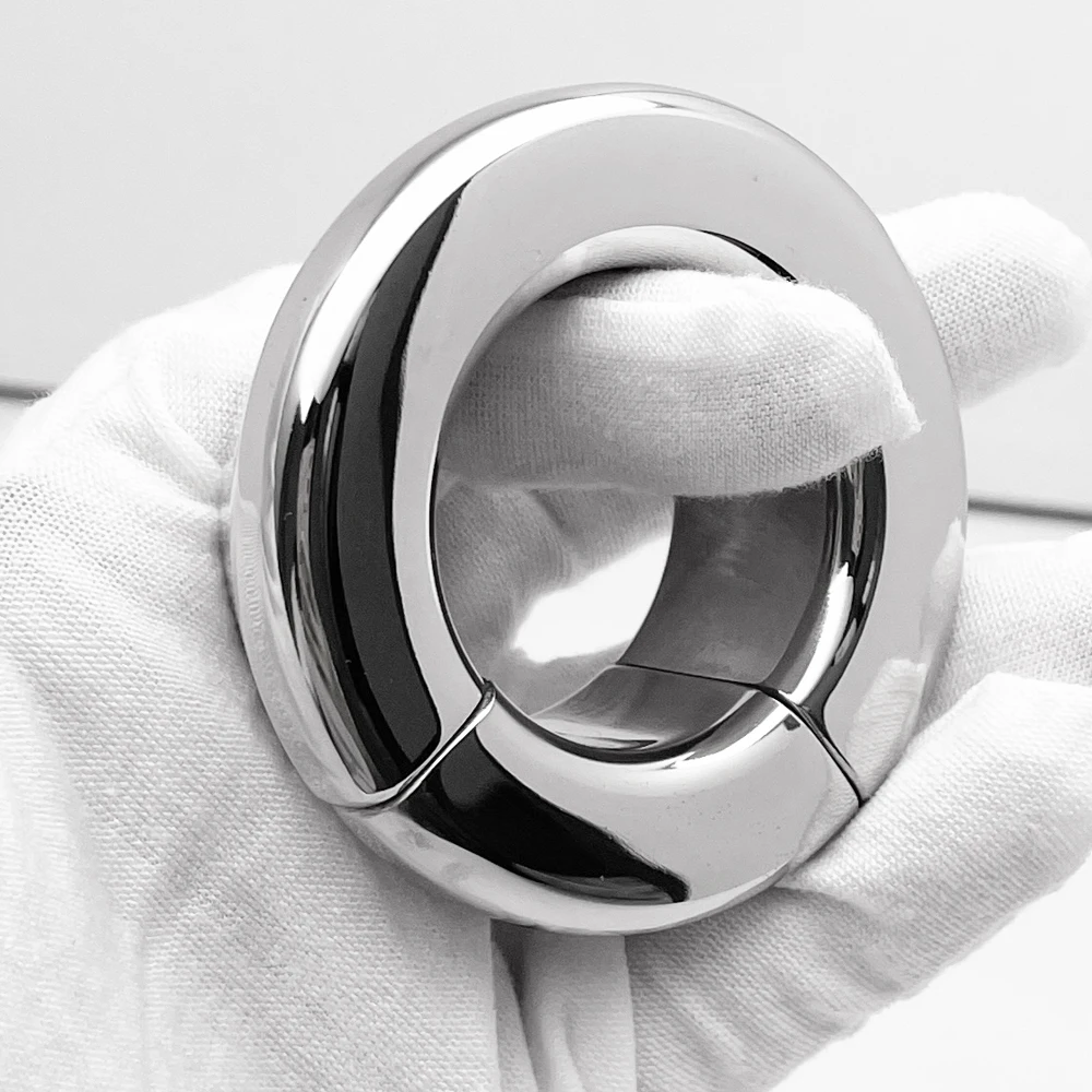 1Pcs Semen Lock Ring Metal Magnet Penis Ring with Scrotum Weights for Male Sexual Fitness Bondage Exercise - Male Sex Toys - view 5