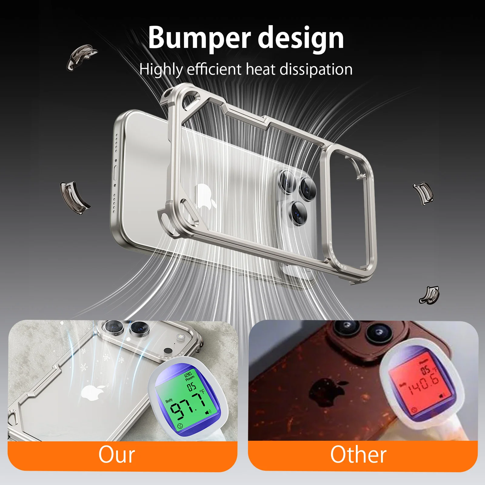 حافظة Eary بدون إطار لهاتف آيفون 17 برو ماكس 17 Air Magsafe غطاء هاتف واقٍ معدني مقاوم للصدمات من سبائك الألومنيوم قذائف مضادة للسقوط