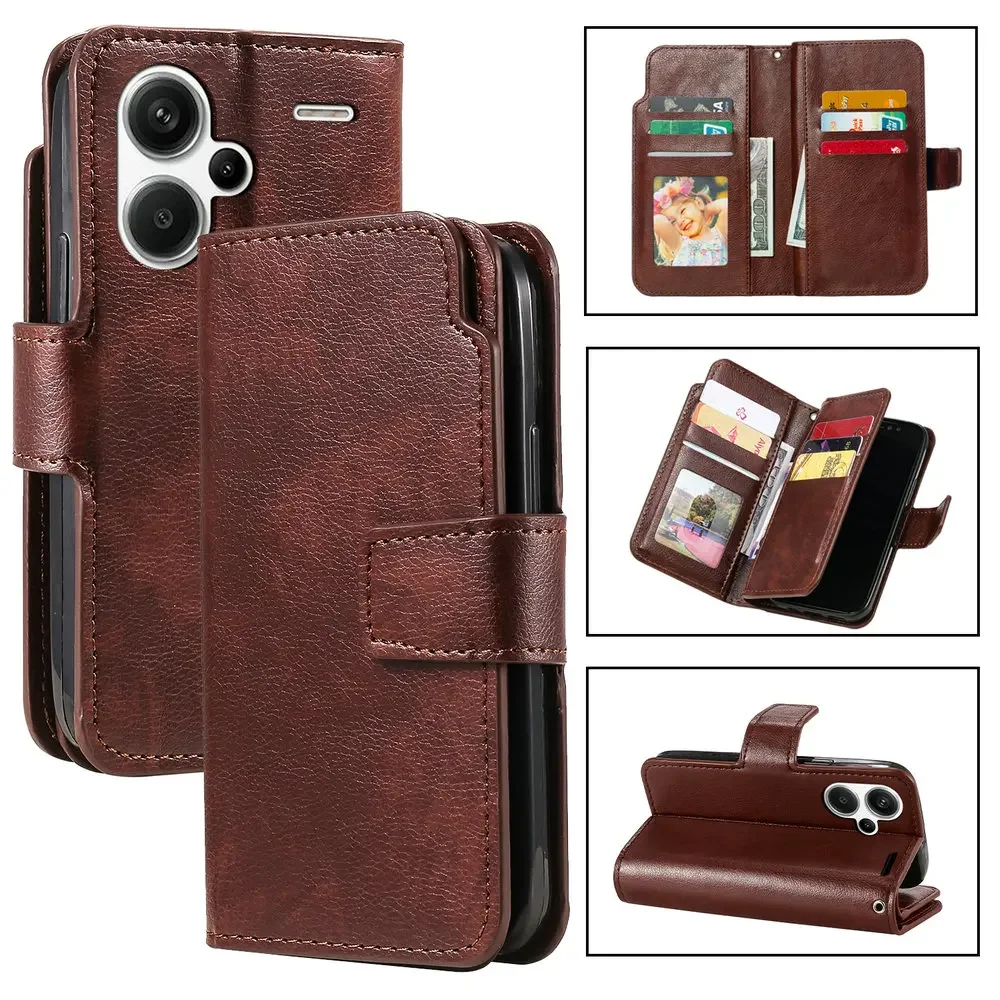 For Xiaomi 15T Pro 14T 13T 11T 5G Luxury Case Redmi Note 14 Pro Card Leather Book Funda Redmi Note 11 12 13 Pro Plus Flip Cover