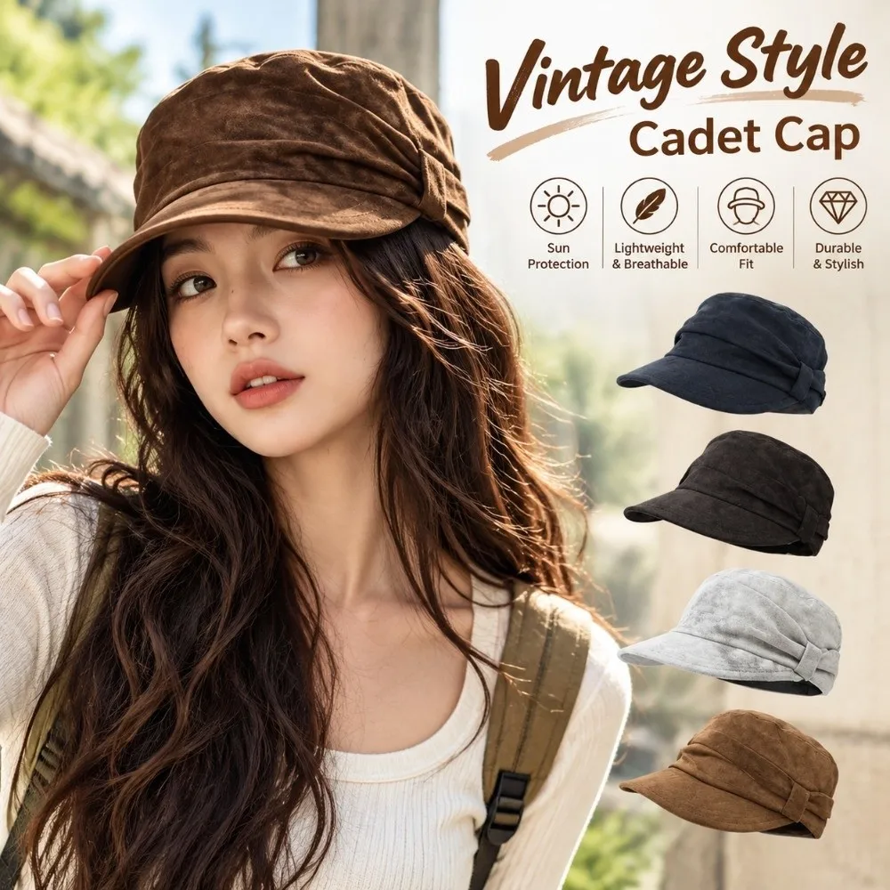 Warm Ruched Equestrian Hat Wind Resistant Adjustable Inner Band Japanese Minimalist Hat Large Head Size Crinkle Pleated